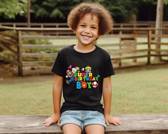 Custom Super Mario Birthday Tee Super Mario Birthday Party Super Mario Birthday Boy Mario Tee Custom Super Mario Shirt Tee Mario Gift age