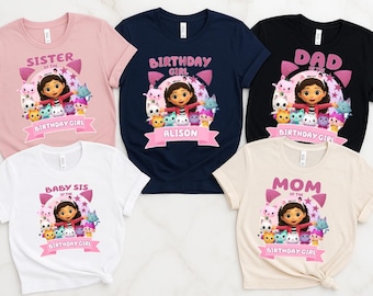 Personalized Dollhouse Birthday Outfit: Family Matching Tees,