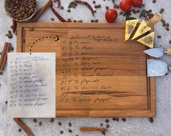 Engraved Handwriting Recipe Cutting Board: Personalized Keepsake