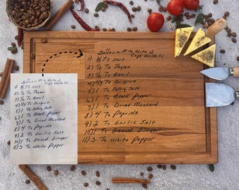 Engraved Handwriting Recipe Cutting Board: Personalized Keepsake