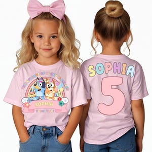Custom Blue Birthday Shirt, Two-Sided Personalized Toddler Tee,