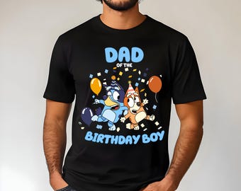 Blue Dog Birthday Shirt: Matching Family Tee, Custom Name Outfit,
