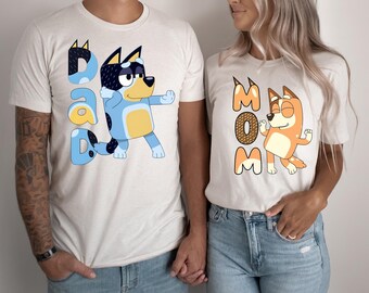 Chemise avec personnage de dessin animé pour maman et papa - T-shirts familiaux assortis,