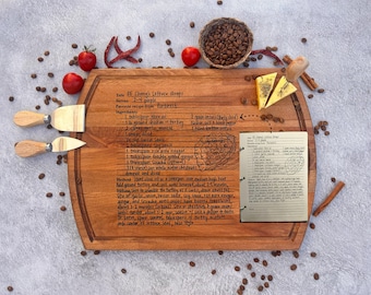 Personalized Family Recipe Cutting Board, Engraved Handwriting Gift