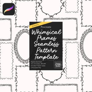 Whimsical Frames Procreate Seamless Pattern Template (Editable Coquette Frames with Guide Layer)