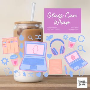 Tech Girlie-glasburkförpackning – 47 cl Libbey-stil tumbler, nördchic, programmerare, utvecklare PNG (digital nedladdning)