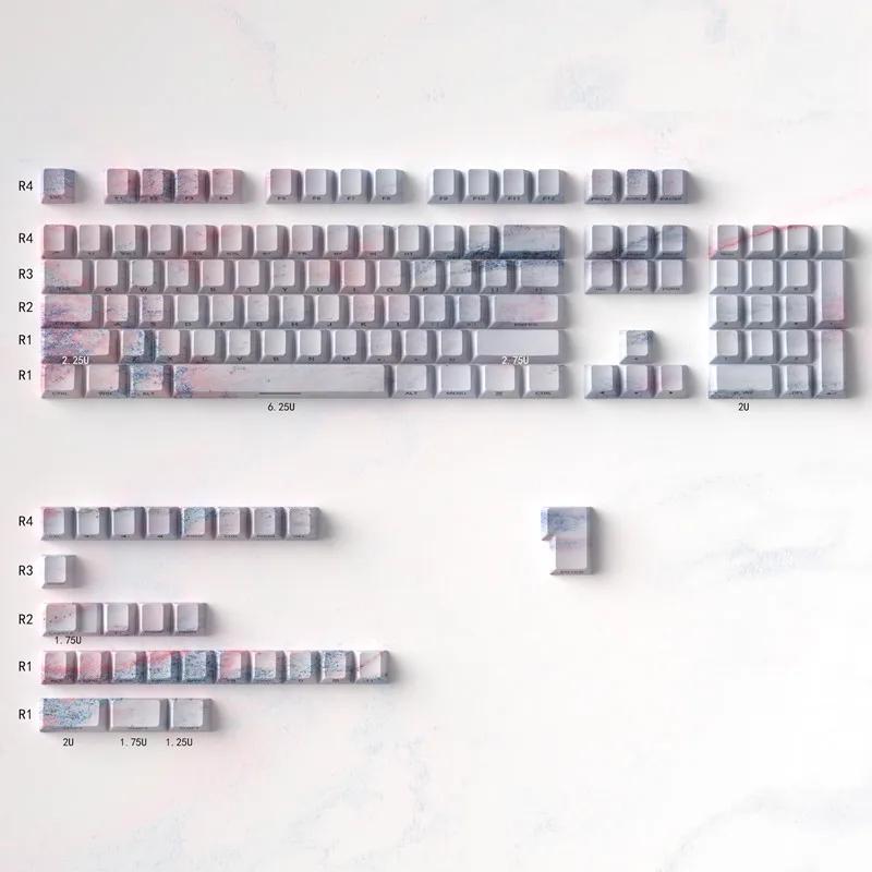 Marble Side-transparent Keycaps | 131 Keys • PBT Material • Side ...
