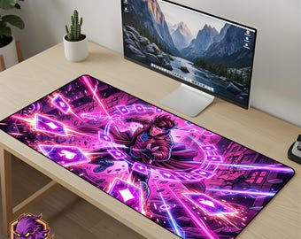 Gambit Mouse Pad X-Men - Desk Mat Kinetic Card Gaming Mousepad Marvel XL Large Desk Mat Superhero Gaming Mat Comics Desk Setup Gamer Gift