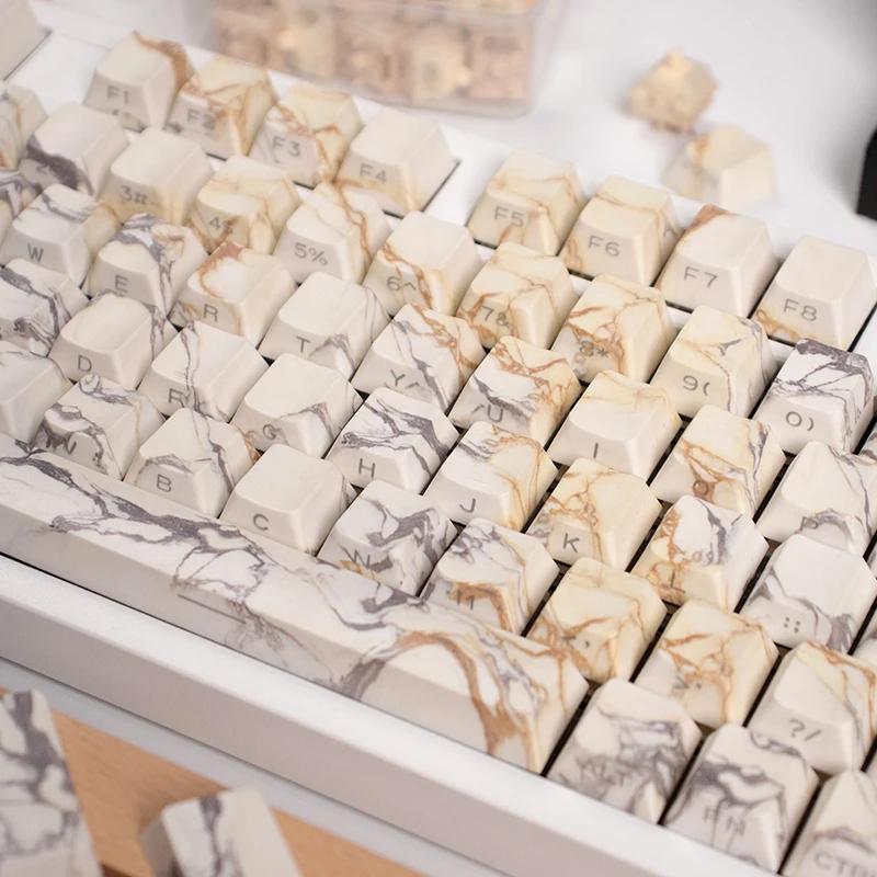 Marble Side-transparent Keycaps | 131 Keys • PBT Material • Side ...