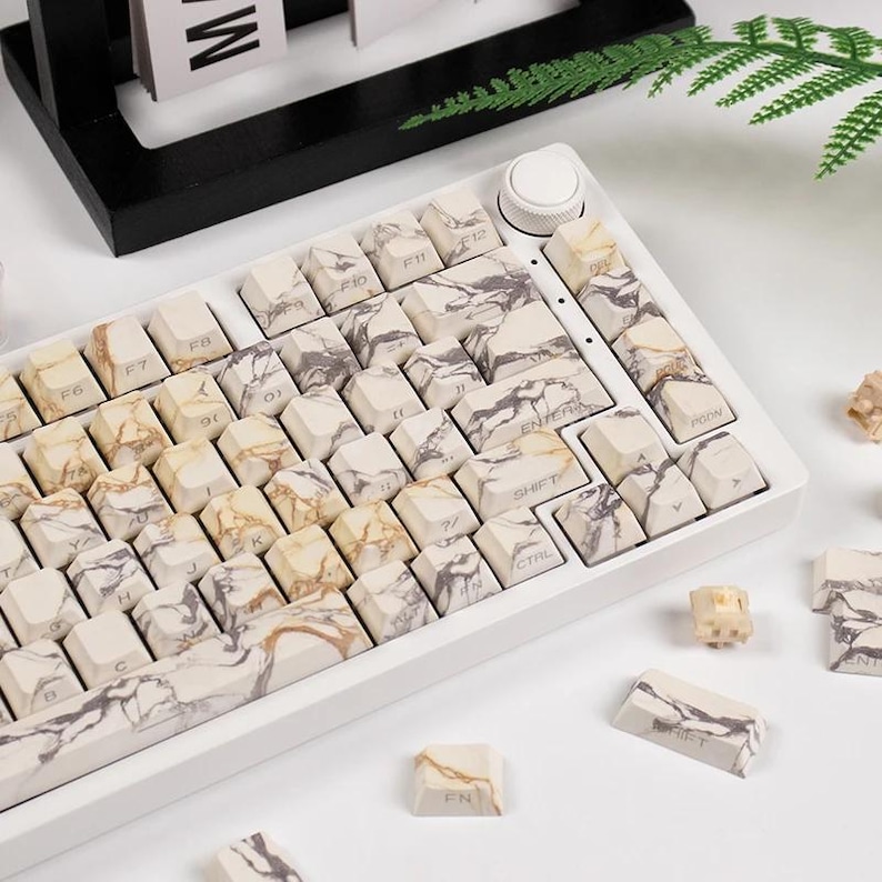 Marble Side-transparent Keycaps | 131 Keys • PBT Material • Side ...