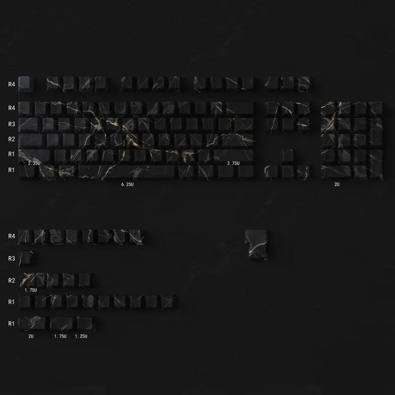 Marble Side-transparent Keycaps | 131 Keys • PBT Material • Side ...
