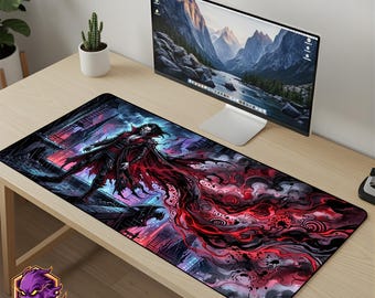 Eevee Forest Mouse Pad - Magical Woods Desk Mat Bioluminescent Gaming Mousepad XL Large Desk Mat Anime Gaming Mat Kawaii Setup Gamer Gift