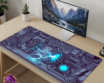 SciFi Lab Mouse Pad Mechanical Desk Mat Steampunk Engineering Gaming Mousepad XL Large Desk Mat Cyberpunk Art Gift PhantomDesk Gear Mat