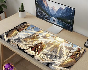 Custom Leona Desk Mat - League of Legends Mouse Pad, Solari Gaming Playmat, XL Large Deskpad, TCG Card Game Mat, Aesthetic Setup Gift