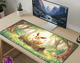 Eevee Mouse Pad Pokemon Desk Mat Cute Eevee Gaming Mousepad Anime Desk Mat XL Mouse Pad Large Desk Mat Kawaii Setup Gift