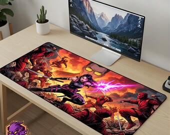 Psylocke Mouse Pad X-Men Desk Mat - Ninja Gaming Mousepad Marvel Desk Mat XL Mouse Pad Large Desk Mat Gamer Setup Gift