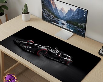 F1 Racing Mouse Pad - Stealth Race Car Desk Mat Formula 1 Gaming Mousepad XL Large Desk Mat Motorsport Art Setup Gift