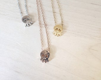 Itty Bitty Skull Pendant Necklace and Skull and Bow Earrings* Haunted Mansion Holiday Inspired Skull