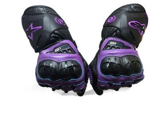 Premium Leather purple gloves