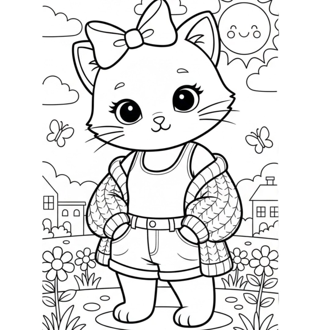 Kitty Coloring Book | 10 Printable Cat Pages (digital Download - Etsy