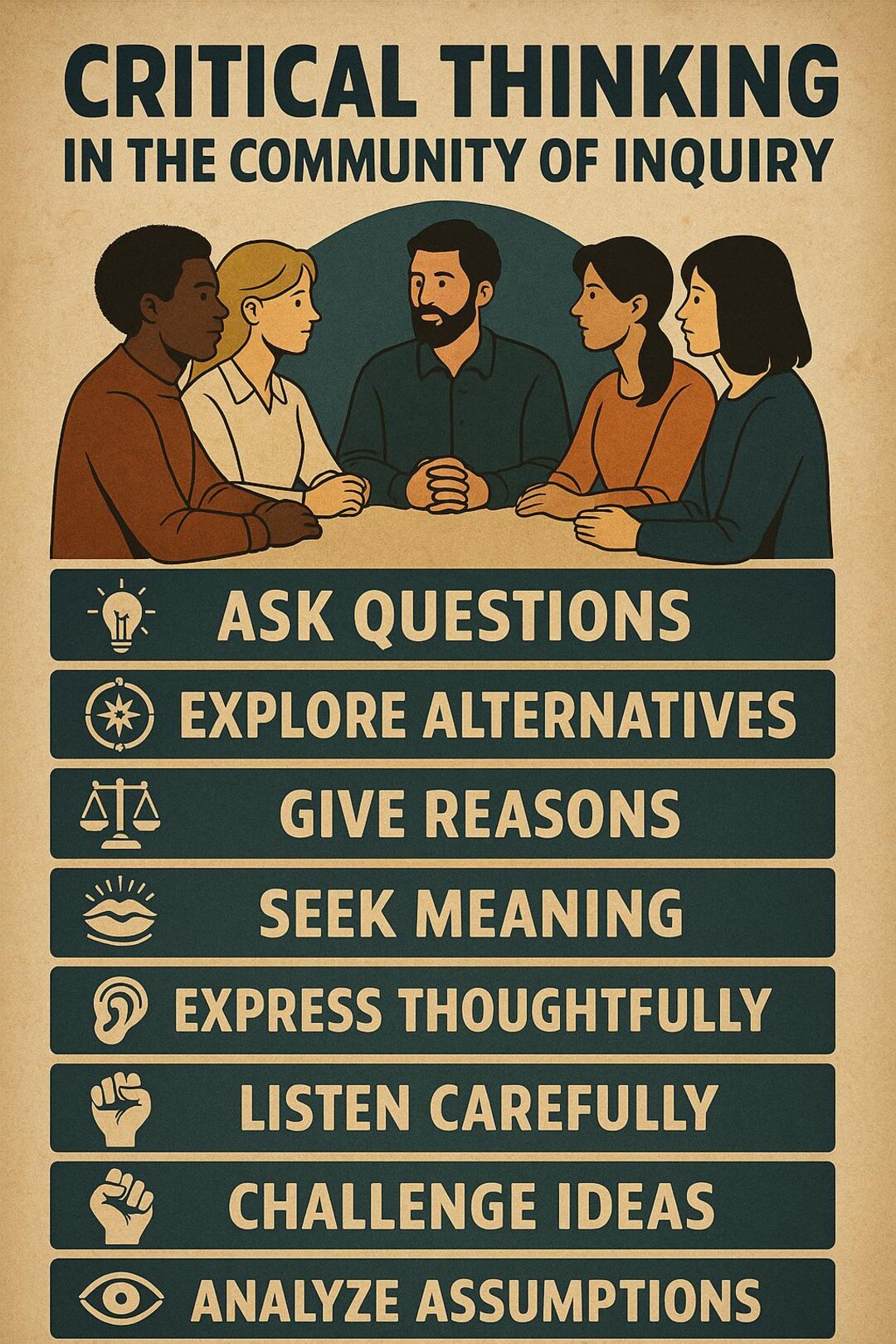 Critical Thinking Classroom Posters | Community of Inquiry Rules ...