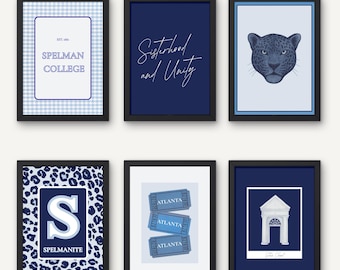 Spelman College Wall Art Bundle | HBCU Digital Prints | Dorm Room Decor | Spelmanite Gift | Atlanta HBCU Sisterhood Prints