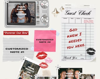 Custom Photo Scrapbook Print | Personalized College Dorm Wall Art | Roommate & Best Friend Gift | Digital Download