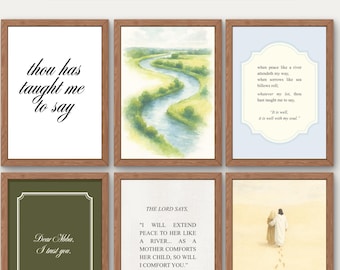 It Is Well | Christian Wall Art Bundle | Hymn Inspired Scripture Prints | Bible Verse Art | Faith Home Decor | 6-Piece Printable Gallery Set