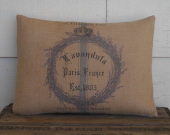 Lavender Pillow, Lavender Wreath Pillow, Farmhouse Pillows, Shabby Chic Decor, Gift for Mother's Day