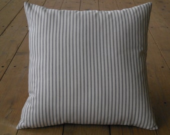 French Gray Ticking Pillow, Farmhouse Pillows, Gray Farmhouse Pillow, Cottagecore Pillow