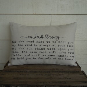 Irish Blessing Pillow, Farmhouse Pillows, Fixer Upper Style, House Warming Blessing, New Home Owner Gift