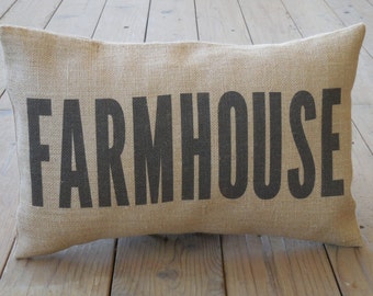 FARMHOUSE burlap Pillow | Farmhouse Pillows | French Country |Farm33|  INSERT INCLUDED