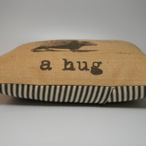 Porcupine Burlap Pillow, I just want a hug, Shabby Chic Decor, Farmhouse Pillows, Gift for Girlfriend image 2