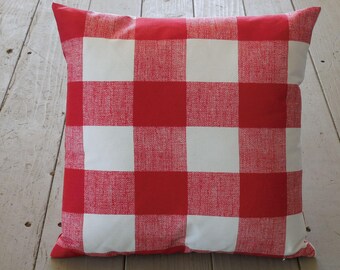 Red white buffalo check Pillow, Buffalo check Pillow , Farmhouse Decor
