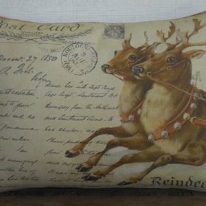 Reindeer Christmas Pillow, Farmhouse Christmas, Reindeer Pillow, Farmhouse Christmas Decor
