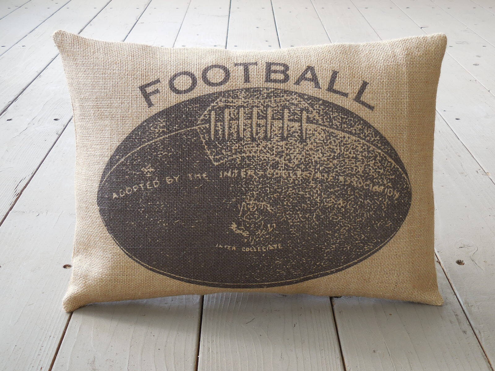Vintage Football Burlap Pillow, Football Decor, Man Cave Gift, Farmhouse  Pillows, Sports25, INSERT INCLUDED 
