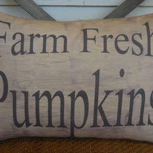 Farm Pumpkins Pillow, Farmhouse Pillows, Fall Farmhouse, Pumpkin Sign, Autumn Decor bild 1