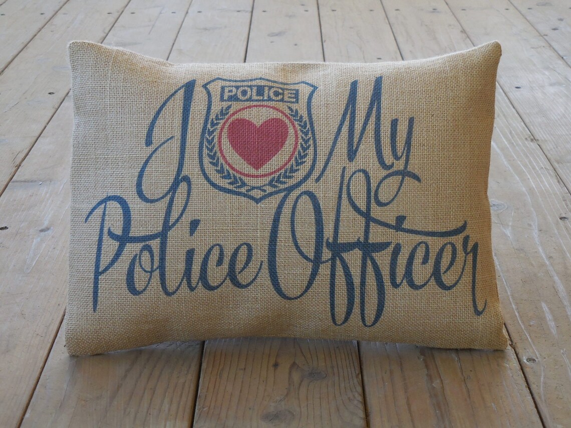 Police Officer Burlap Pillow Appreciation Police Farmhouse Etsy België