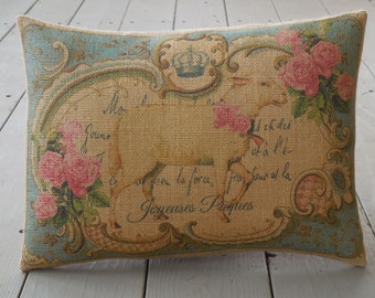 Lamb  Pillow, Easter Pillows, Farmhouse Decor, Christmas Gift for Mom, Farmhouse Christmas