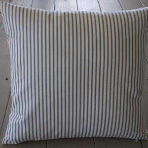 French Blue Ticking Pillow, Farmhouse Pillows, Shabby Chic