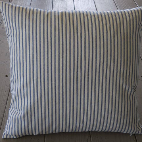 French Blue Ticking Pillow Farmhouse Pillows Shabby Chic Etsy