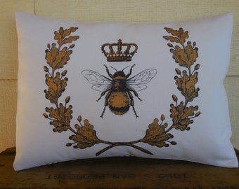 Queen Bee Pillow, Shabby chic, Bee Decor, Farmhouse Pillows,  INSERT INCLUDED