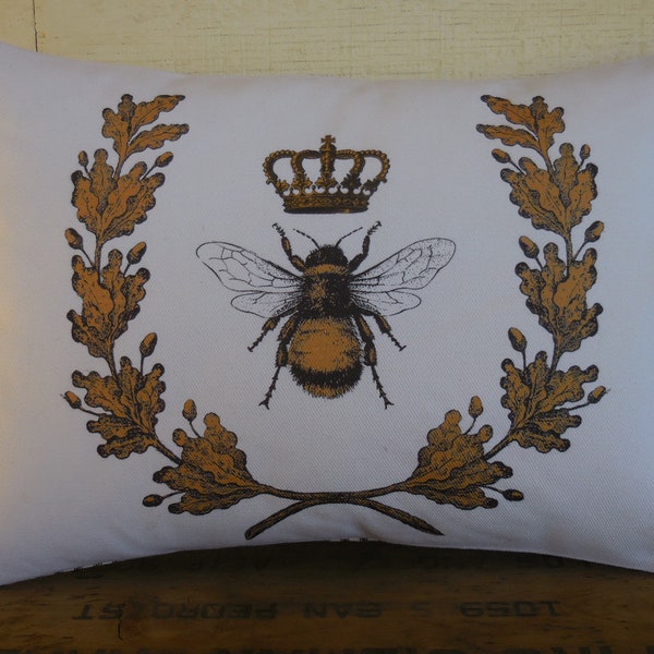Queen Bee Pillow, Shabby chic, Bee Decor, Farmhouse Pillows,  INSERT INCLUDED