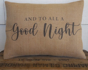 And to All a Good Night Christmas Pillow, Farmhouse Pillows, Farmhouse Christmas, Christmas Pillow