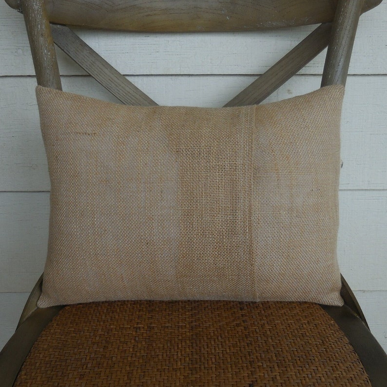 Feed sack Pumpkin burlap Pillow, Farmhouse Pillows, Shabby Chic Decor, Autumn Pillows, Pumpkin Pillow image 3