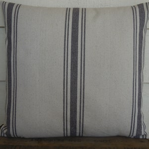 Feed Sack Pillow, Cottagecore Pillow, Gray Stripe Pillow, Grain sack Pillow, Farmhouse decor