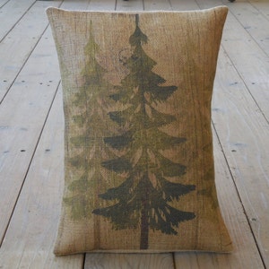 Forest Pillow, Cabin Pillows,  Lodge Decor, Farmhouse Pillows, Secret Santa Gift, Christmas Pillow, Gift for Man Cave