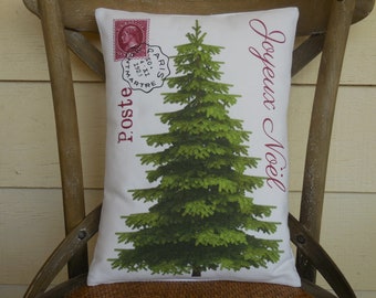 Christmas Tree Pillow, Christmas Pillows, Farmhouse Christmas, Gift for Secret Santa, Gift for Mom, Cottagecore Decor