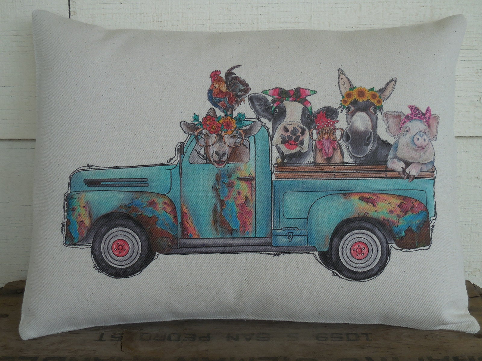 Blue Truck Plush Throw Pillow, Sold by at Home
