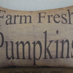 Farm Pumpkins Pillow, Farmhouse Pillows, Fall Farmhouse, Pumpkin Sign, Autumn Decor bild 3